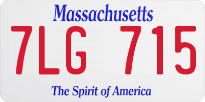 MA license plate 7LG715
