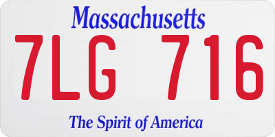 MA license plate 7LG716