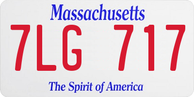MA license plate 7LG717