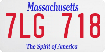 MA license plate 7LG718