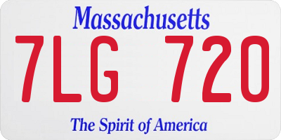 MA license plate 7LG720