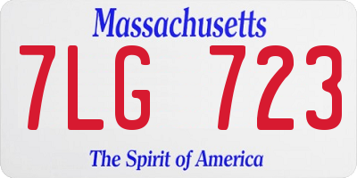 MA license plate 7LG723