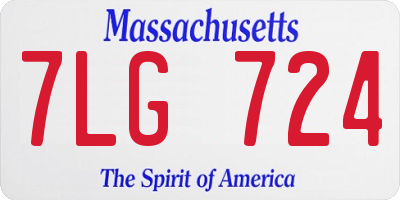 MA license plate 7LG724