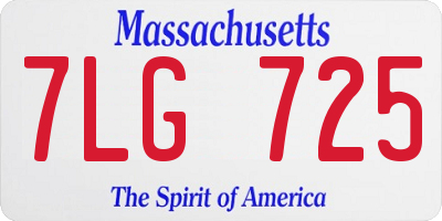 MA license plate 7LG725