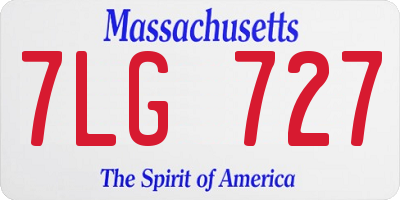MA license plate 7LG727