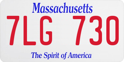 MA license plate 7LG730