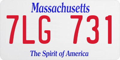 MA license plate 7LG731