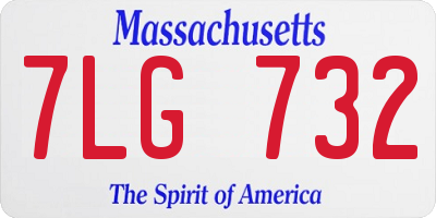 MA license plate 7LG732