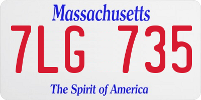 MA license plate 7LG735