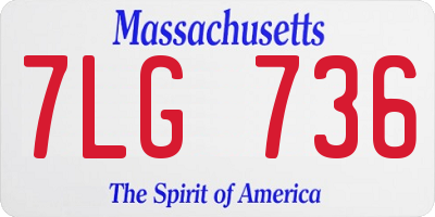 MA license plate 7LG736