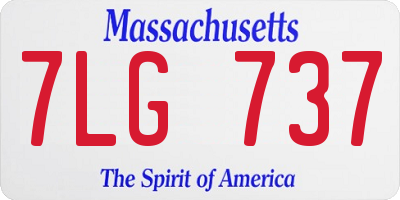 MA license plate 7LG737