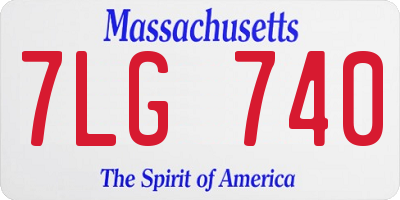 MA license plate 7LG740