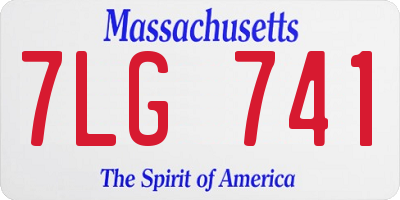 MA license plate 7LG741