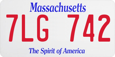 MA license plate 7LG742