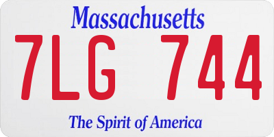 MA license plate 7LG744