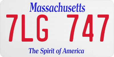 MA license plate 7LG747
