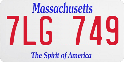 MA license plate 7LG749