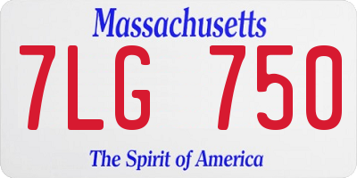 MA license plate 7LG750