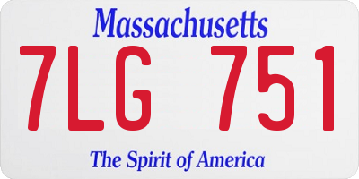 MA license plate 7LG751