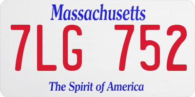MA license plate 7LG752