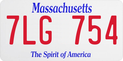 MA license plate 7LG754