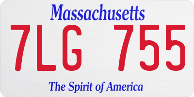 MA license plate 7LG755