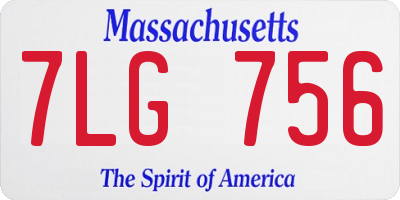 MA license plate 7LG756