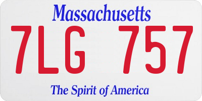 MA license plate 7LG757
