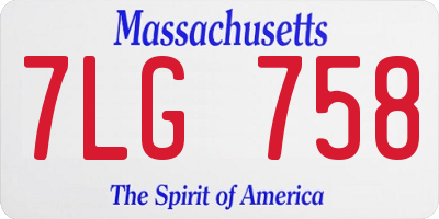 MA license plate 7LG758