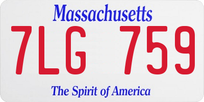 MA license plate 7LG759
