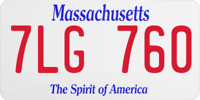 MA license plate 7LG760