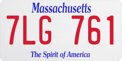 MA license plate 7LG761