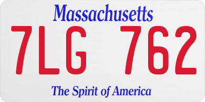MA license plate 7LG762