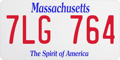 MA license plate 7LG764