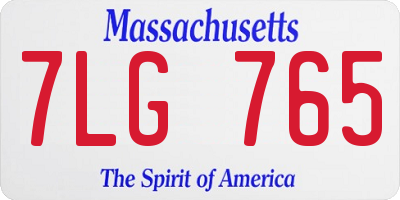 MA license plate 7LG765