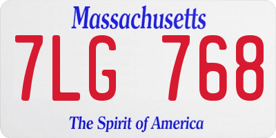 MA license plate 7LG768