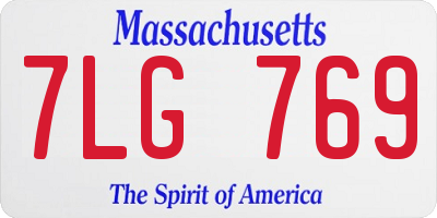 MA license plate 7LG769