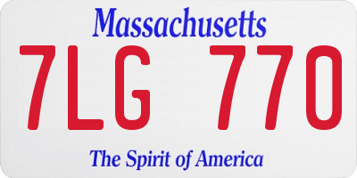 MA license plate 7LG770