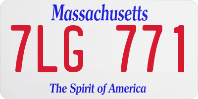 MA license plate 7LG771