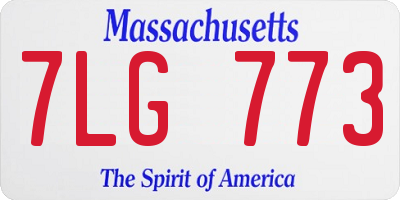 MA license plate 7LG773