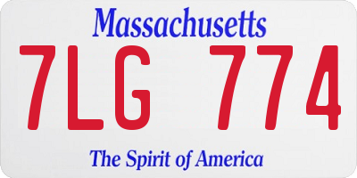 MA license plate 7LG774