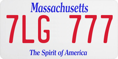 MA license plate 7LG777