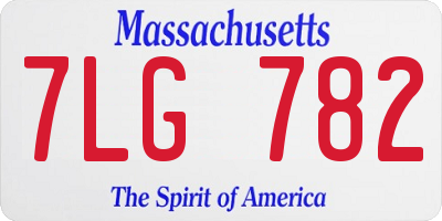 MA license plate 7LG782