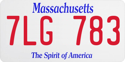 MA license plate 7LG783
