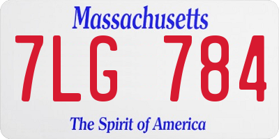 MA license plate 7LG784