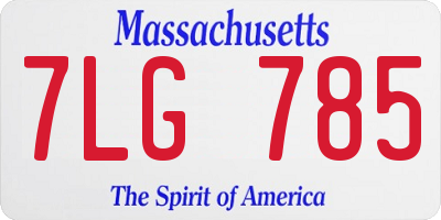 MA license plate 7LG785