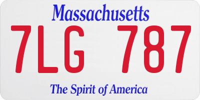 MA license plate 7LG787
