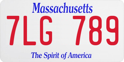 MA license plate 7LG789