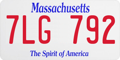 MA license plate 7LG792