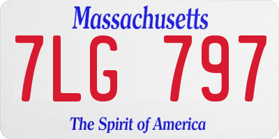 MA license plate 7LG797